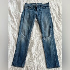 rag & bone Low Rise “Dre” Distressed Jeans in “Stoke”